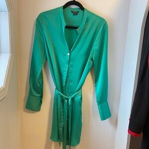 BCBGeneration Emerald Green Satin Wrap Dress